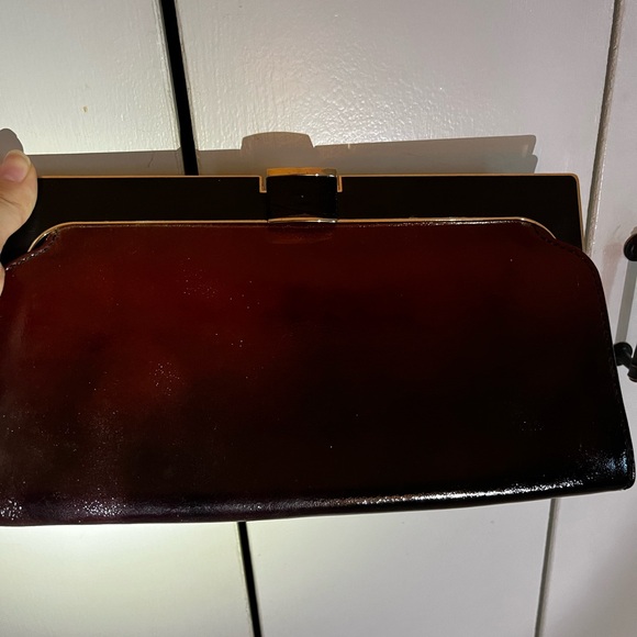Banana Republic reddish brown to black ombré clutch. - Picture 2 of 8
